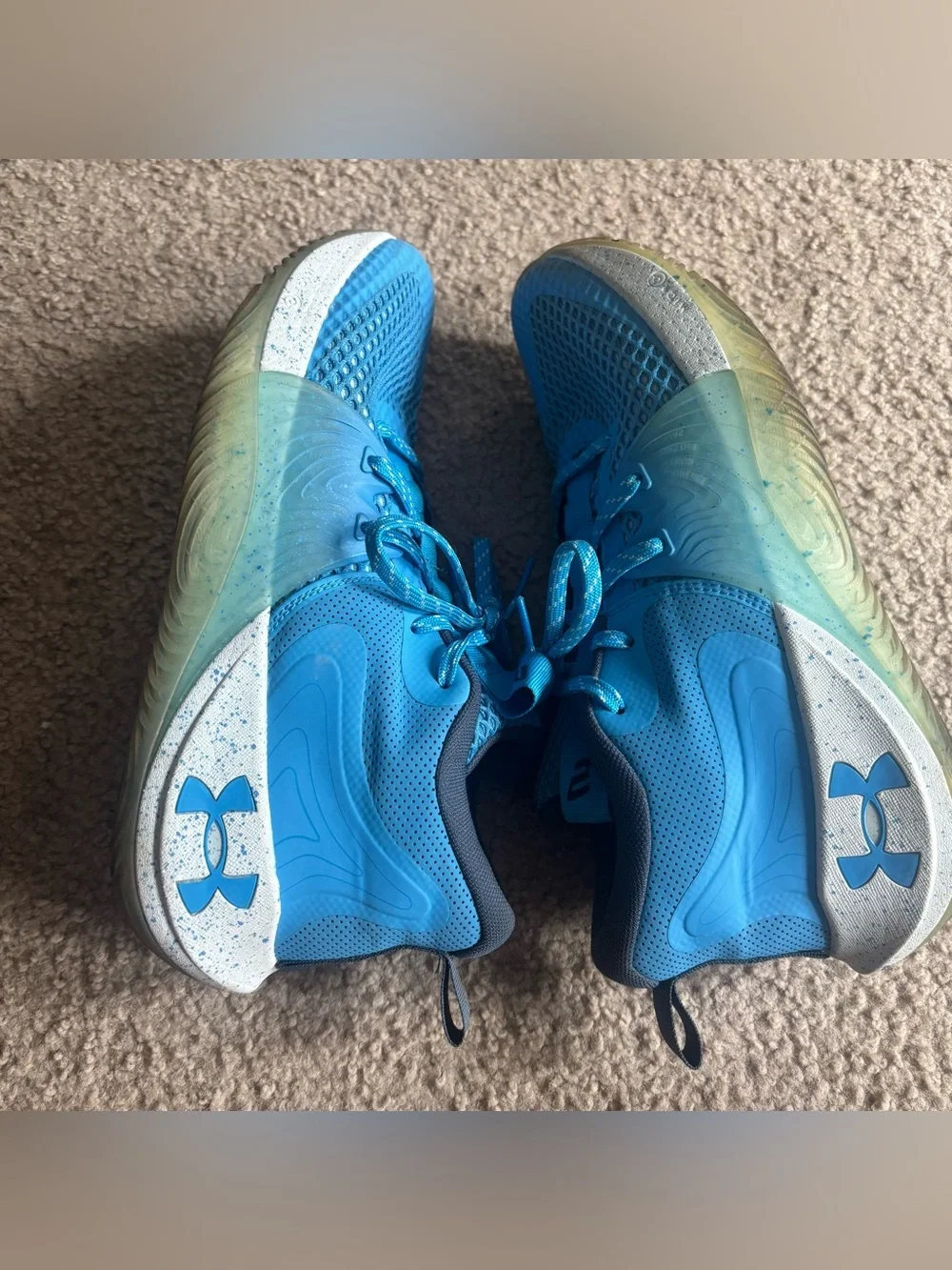 Under Armour Embiid One Basketball Shoes Viral Blue Mens 10 HOVR Sneaker